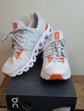 On Running Cloudswift White & Flame Sneakers size 9.5